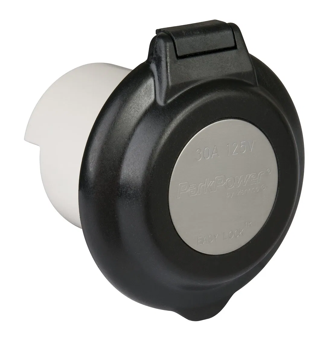 304EL-BRV.BLK – MARINCO Power Inlet Port, Manual Power Disconnect 30 Amp Power 125 Volt AC Black Flame Resistant UL94...